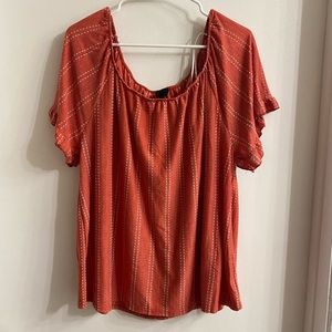 W5 Anthropologie coral & white top size 2x